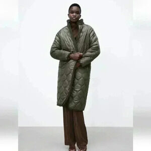 NWOT Zara Reversible Fleece Padded Parka Jacket Size XS